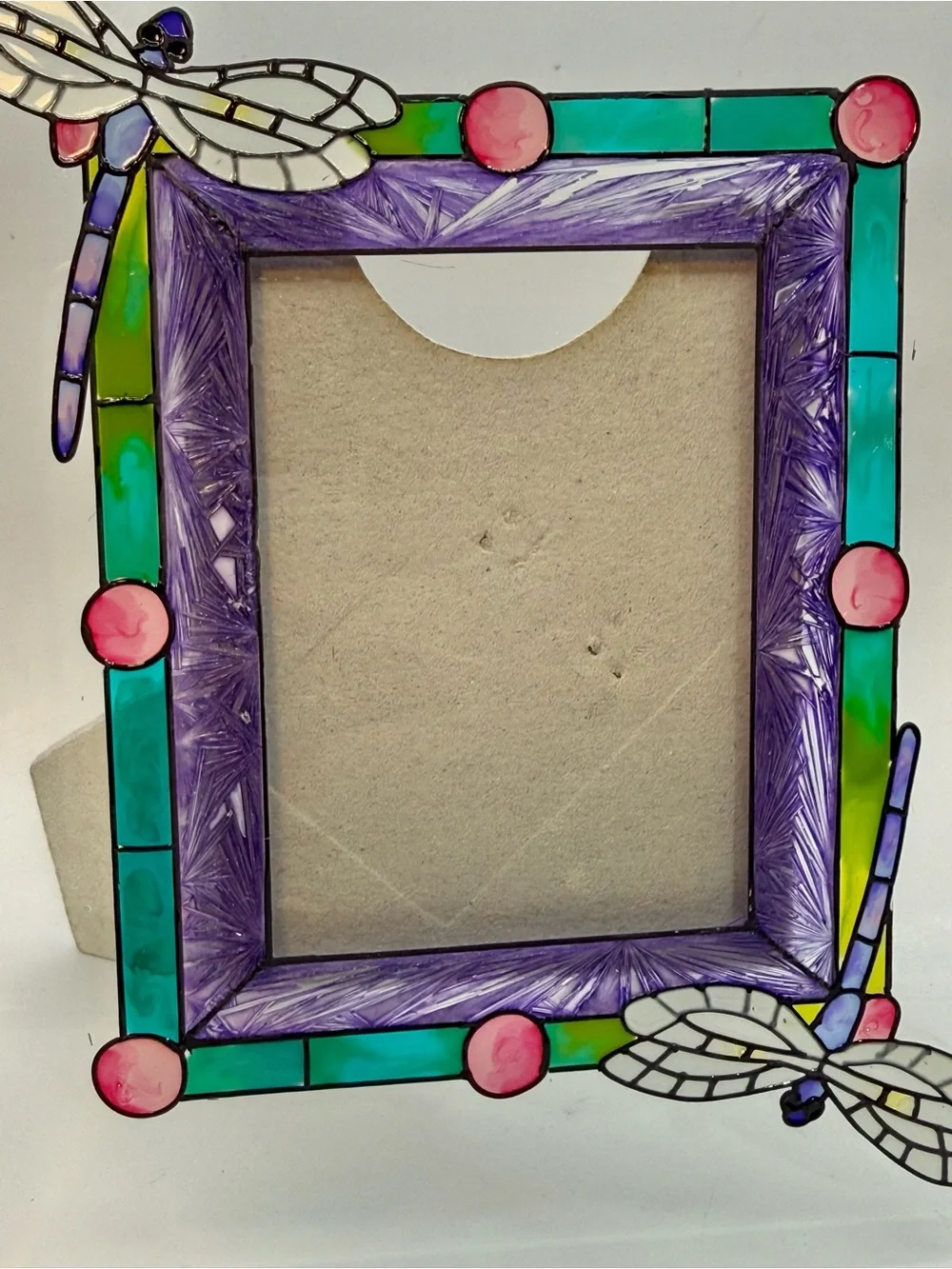 Joan baker designs glass dragonflies Picture Frame hand painted - Home Accents